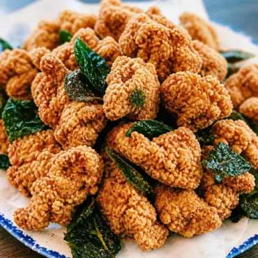 Crispy Taiwanese Popcorn Chicken seasoned to perfection, served as a tasty street food snack.