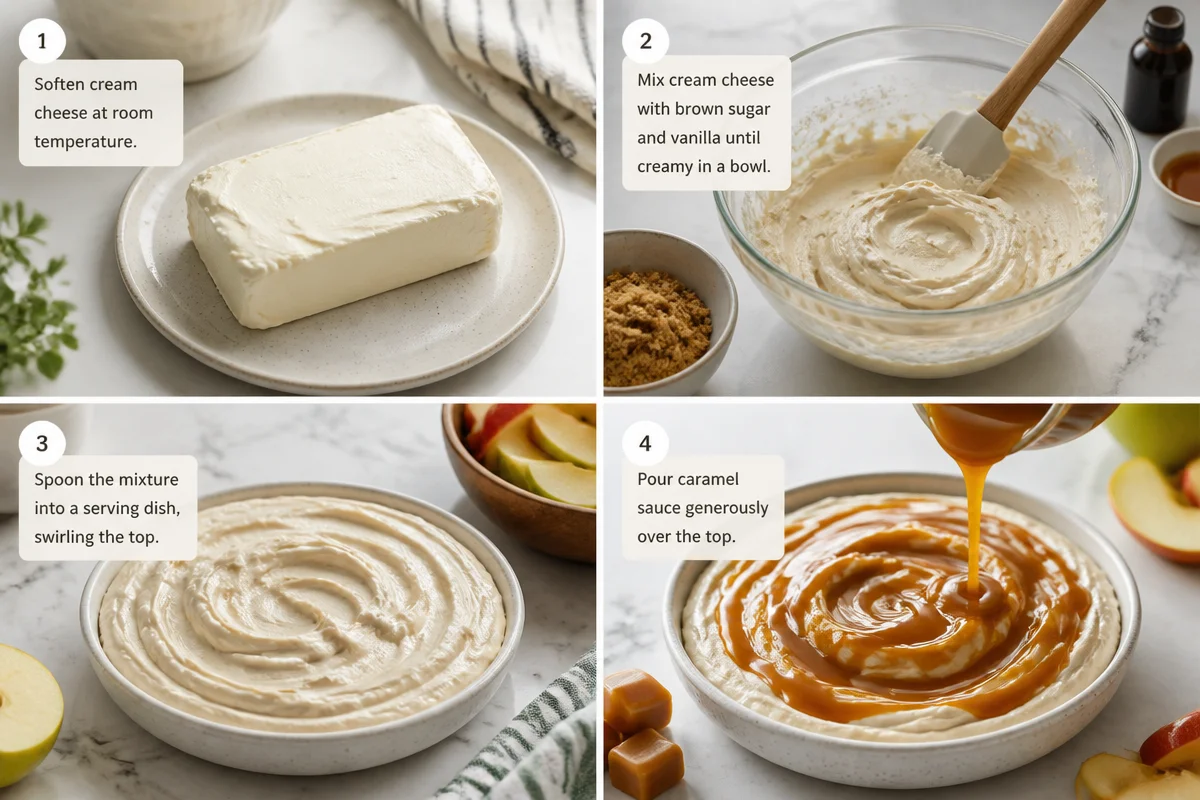 Easy Caramel Cheesecake Apple Dip