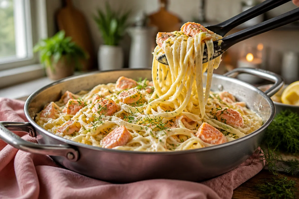 Creamy Hot Smoked Salmon Pasta