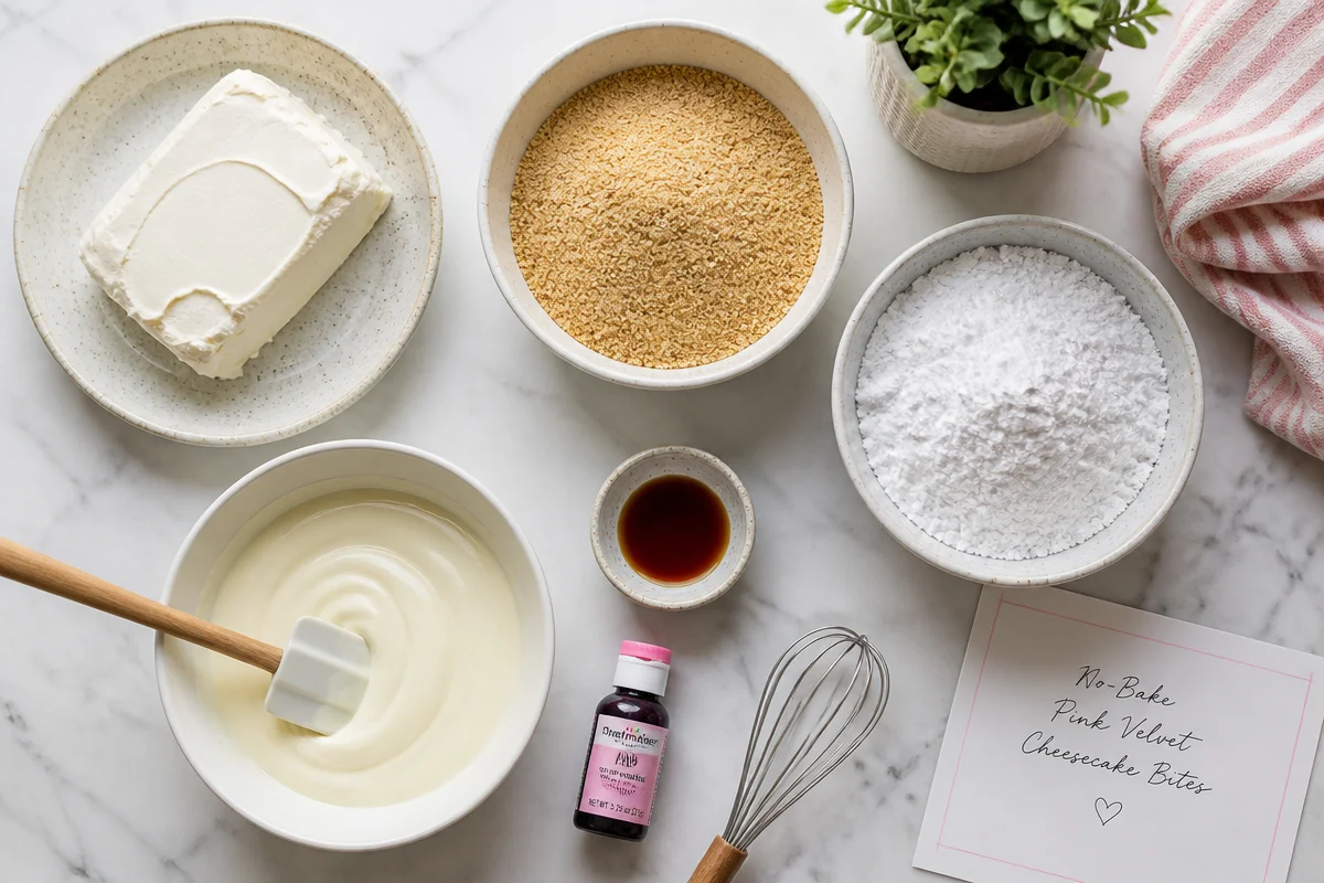 No-Bake Pink Velvet Cheesecake Bites