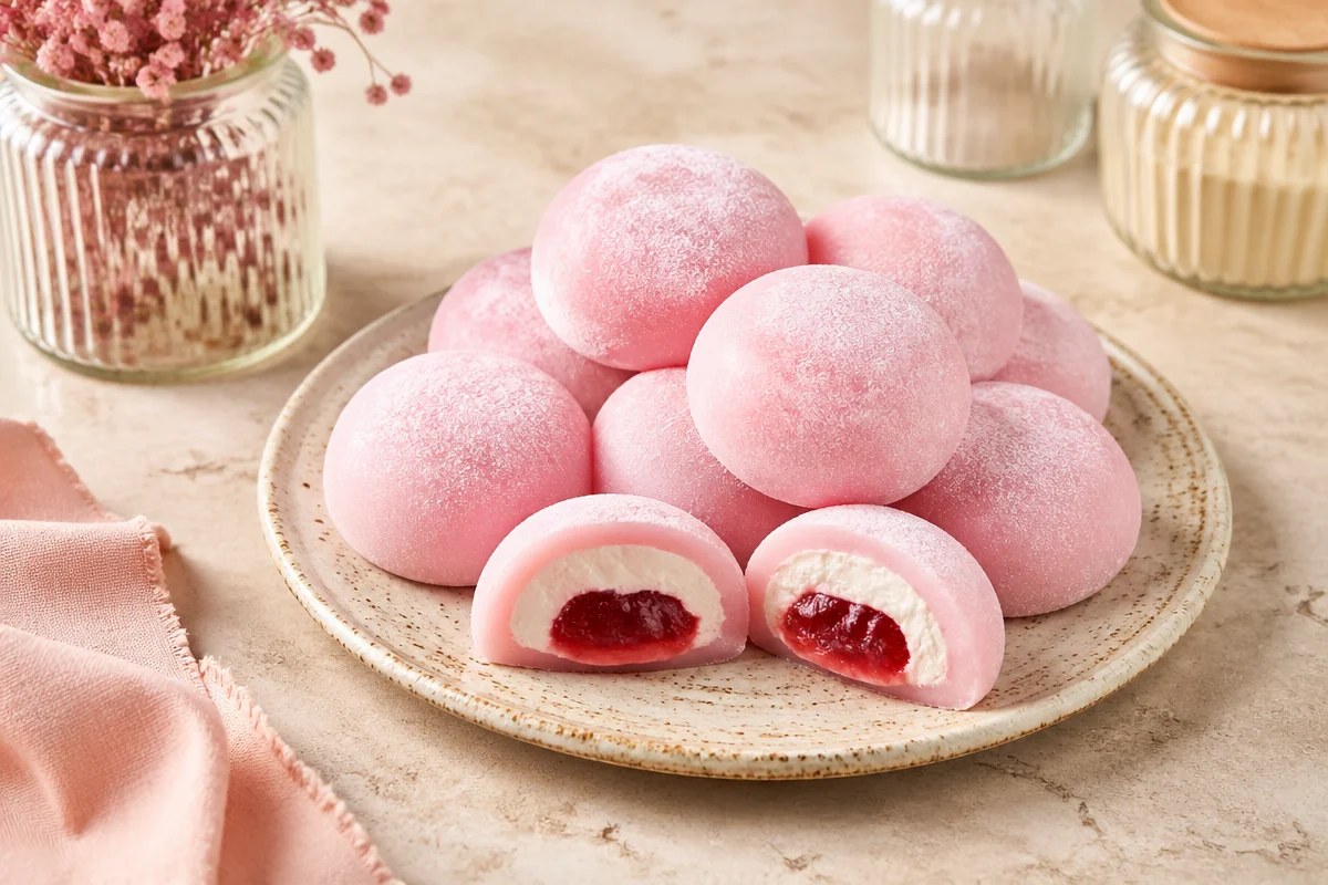 Dive into Delicious Vegan Strawberry Mochi Ice Cream Bliss