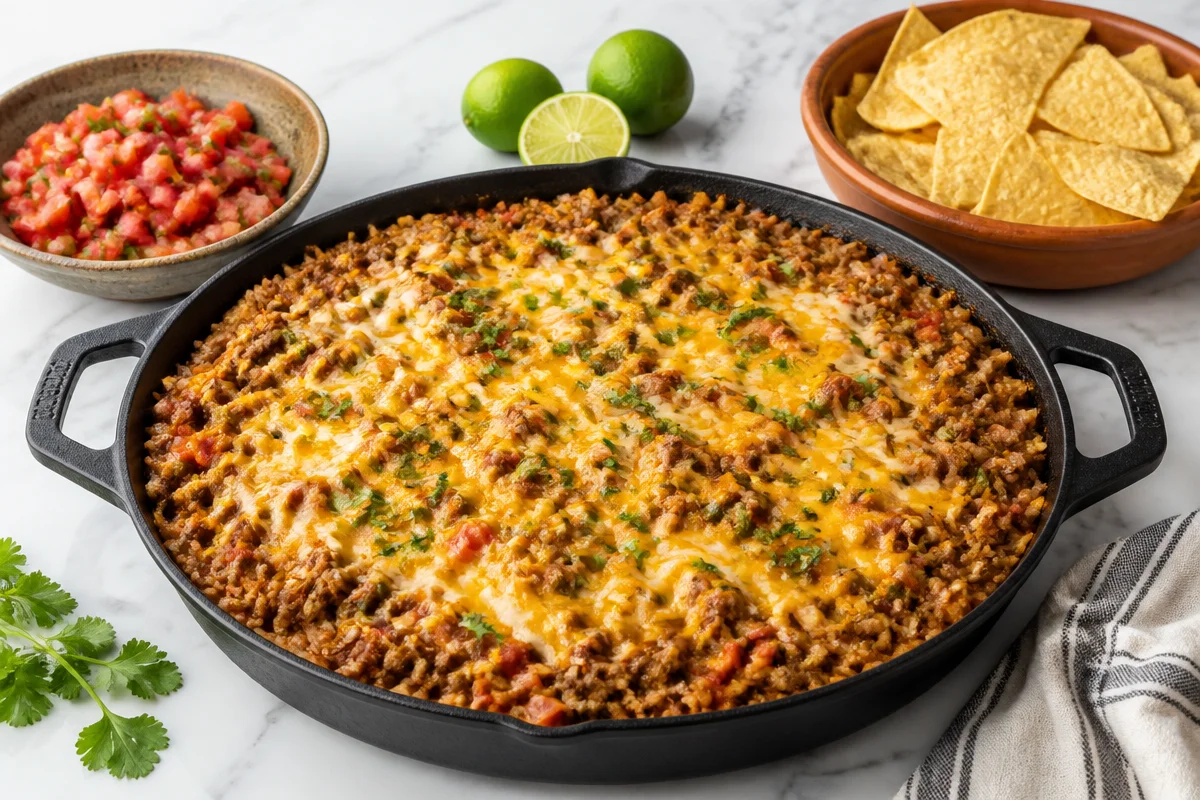 Easy Cheesy Taco Rice Skillet for a Quick Dinner Delight