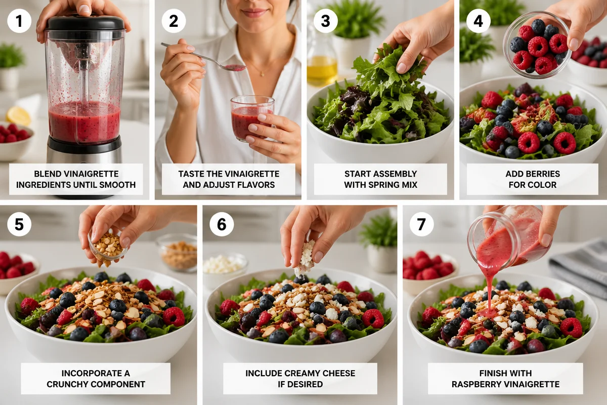 Spring Mix Salad with Raspberry Dressing