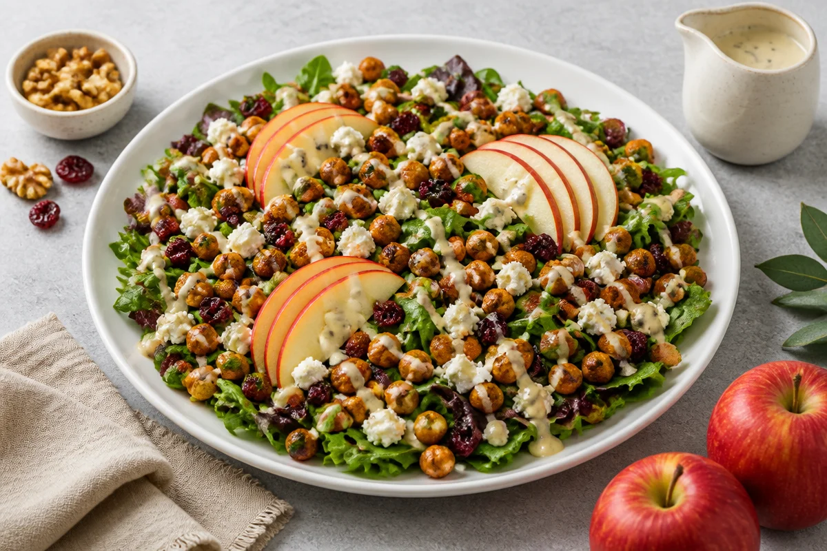 Spinach Apple Chickpea Salad