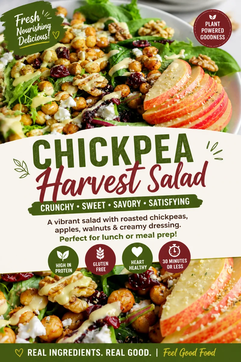 Fresh Spinach Apple Chickpea Salad with Creamy Dressing Delight
