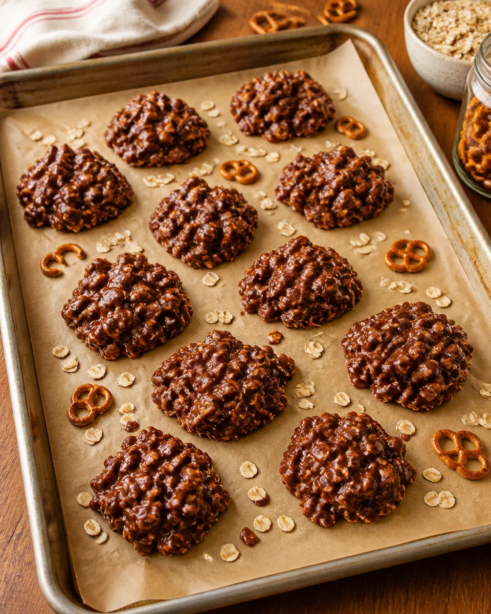 No-Bake Peanut Butter Pretzel Clusters