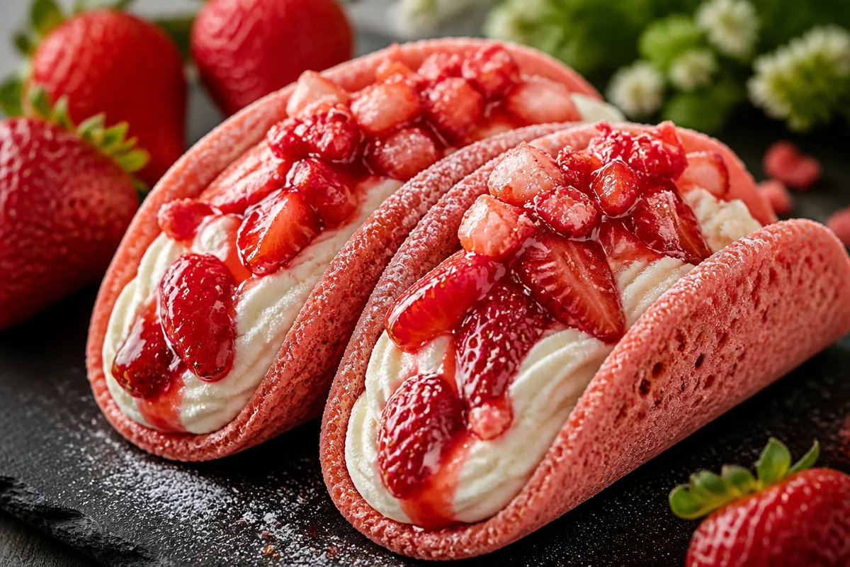 Strawberry Crunch Cheesecake Tacos