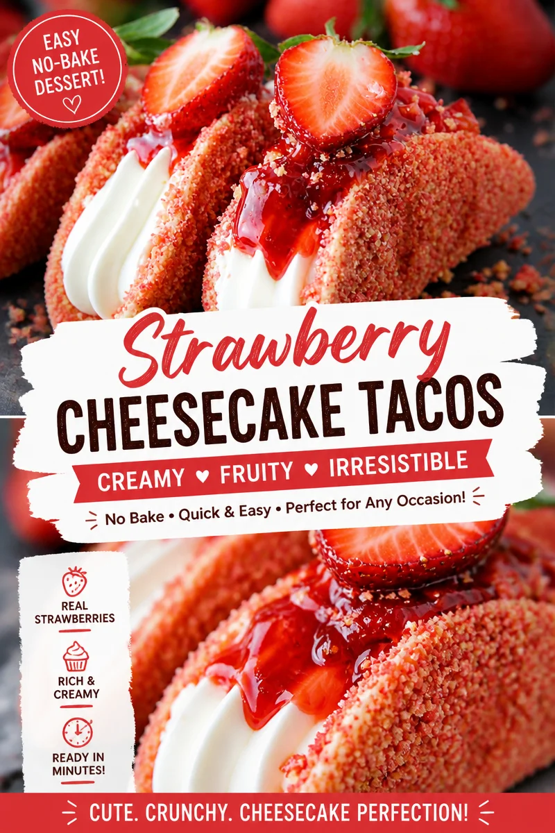 Strawberry Crunch Cheesecake Tacos
