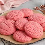 Mexican Pink Cookie stacked on a vintage plate