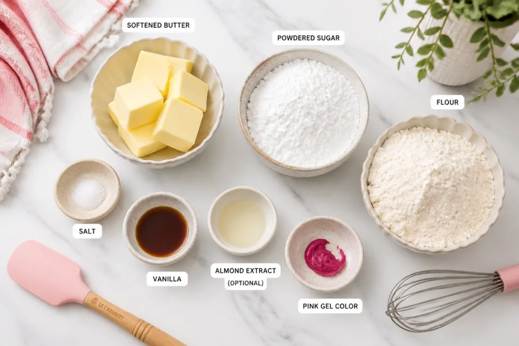 Ingredients for Mexican Pink Cookie recipe