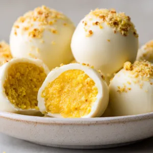 Delicious no-bake mango truffles with coconut coating