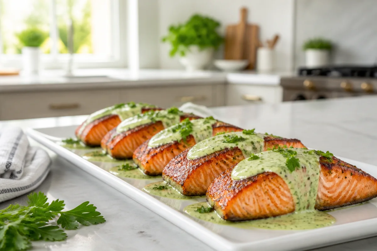 Salmon Balls with Creamy Avocado Sauce