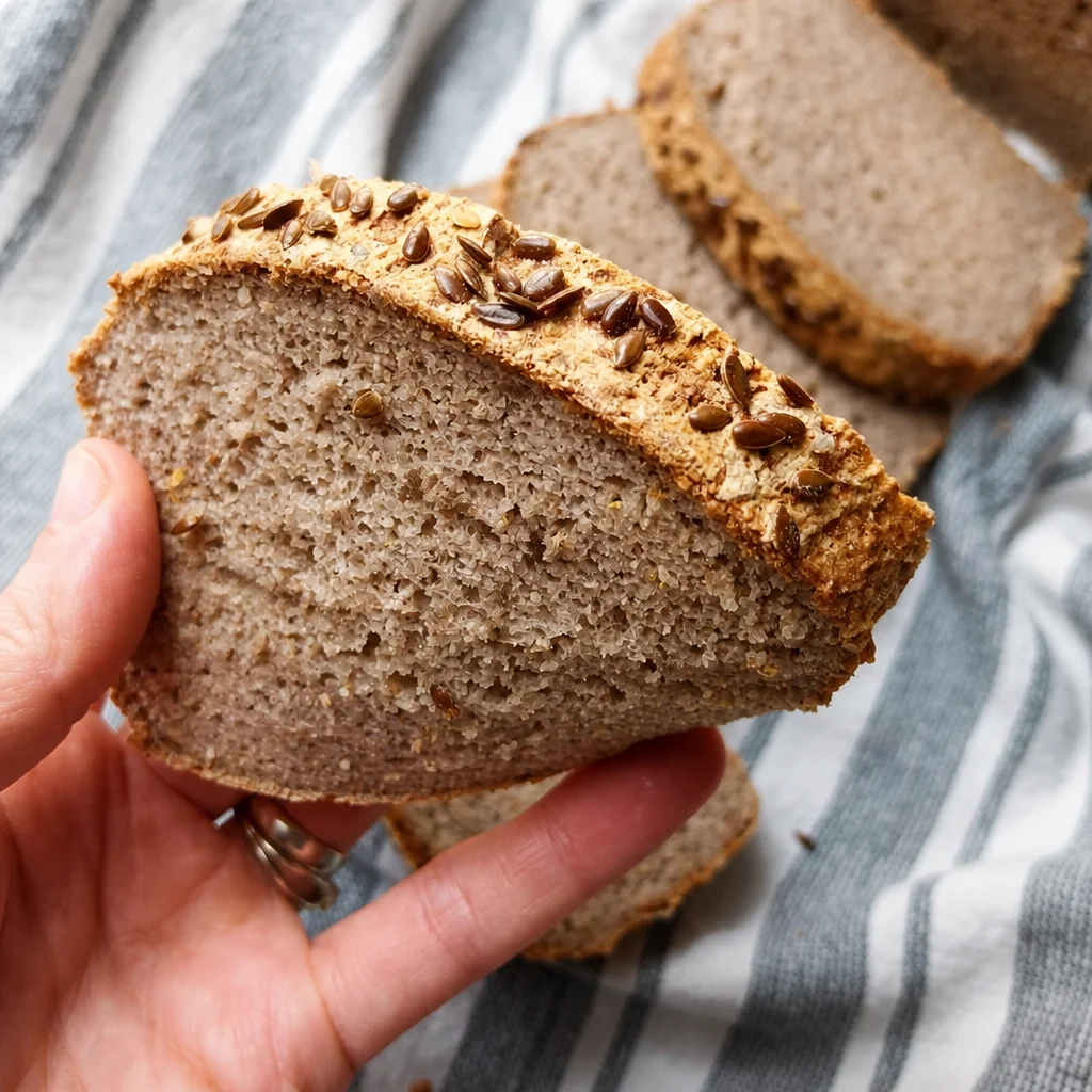Gluten-free easy buckwheat bread, soft and fluffy, made with just 1 ingredient.