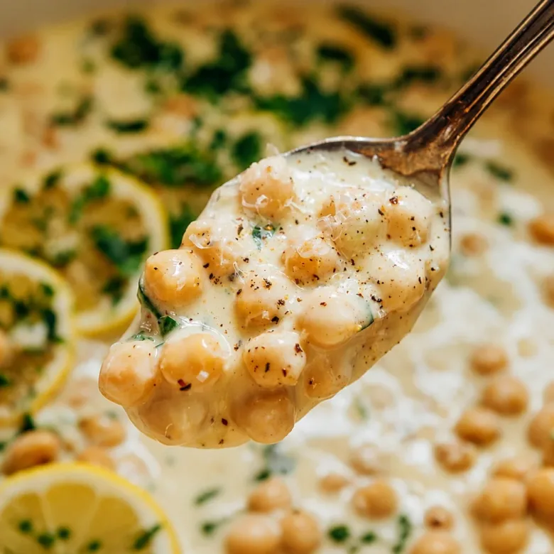 Zesty Chickpea Lemon Skillet with garlic and lemon pepper seasoning in a skillet
