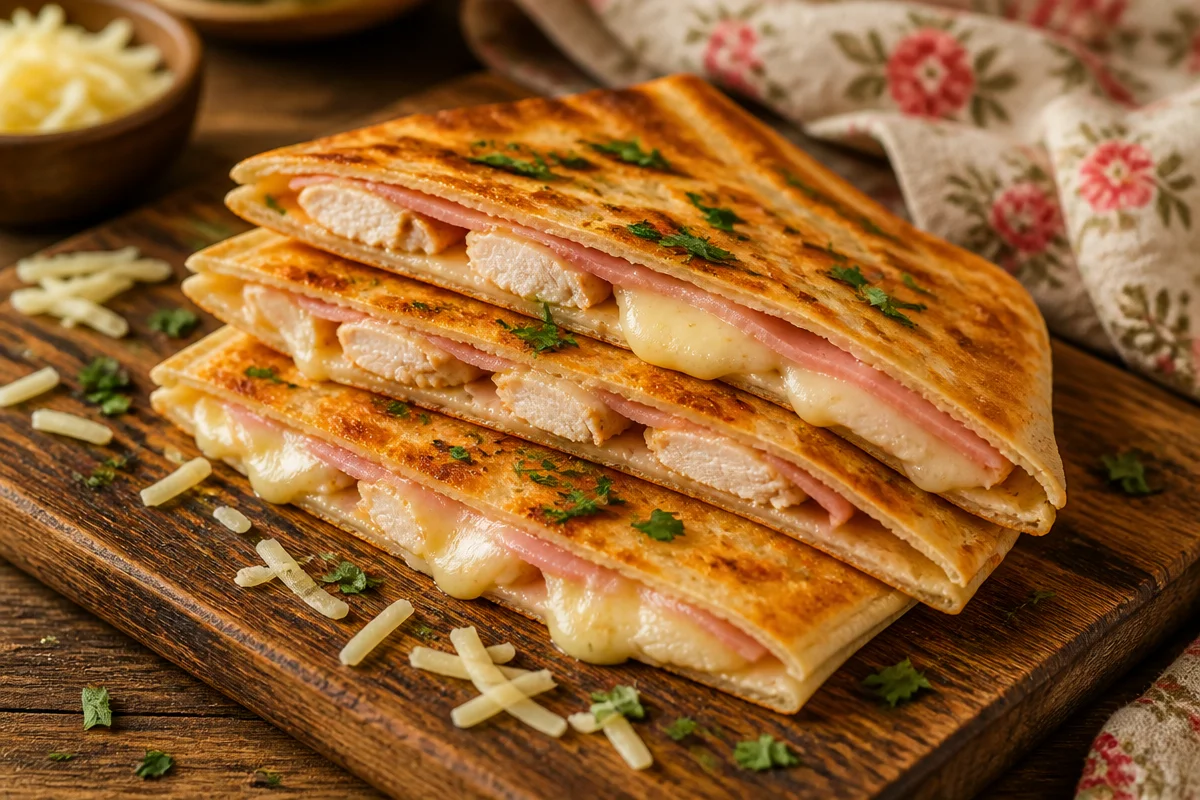 Delicious Chicken Cordon Bleu Quesadilla with Dijon Sauce Recipe