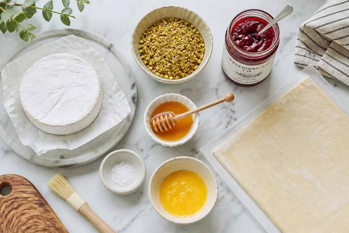 Pistachio-Crusted Brie Bites with Raspberry Honey Glaze