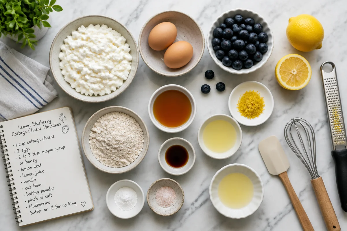 15-Minute Lemon Blueberry Cottage Cheese Pancake Bites