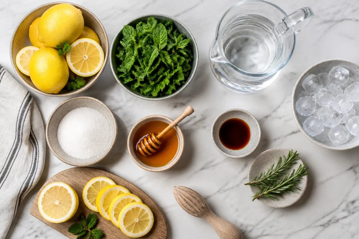 Refreshingly Sweet Mint and Rosemary Lemonade with Vanilla