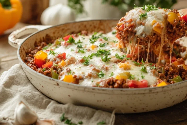High Protein Unstuffed Peppers loaded with flavor and healthy ingredients in a bowl.