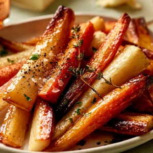 Maple Glazed Carrot and Parsnip Recipe with roasted vegetables and maple glaze