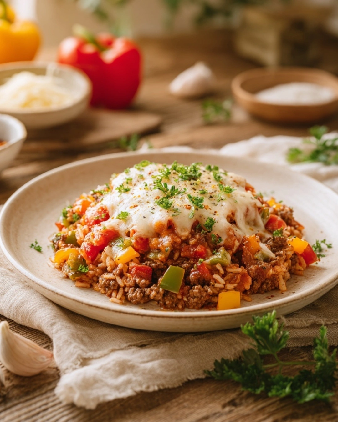 High Protein Unstuffed Peppers loaded with flavor and healthy ingredients in a bowl.