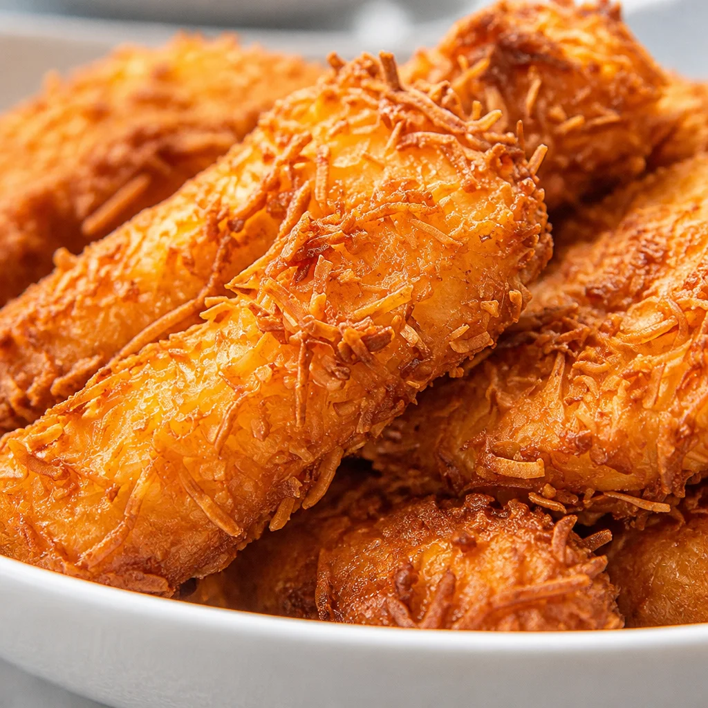 Crispy Pineapple Fritters coated in a light batter, served warm for a sweet treat.