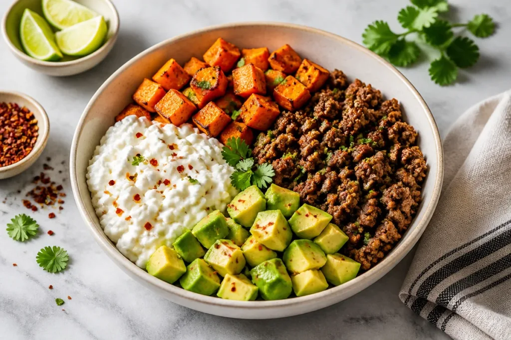 High-Protein Cottage Cheese Taco Bowl