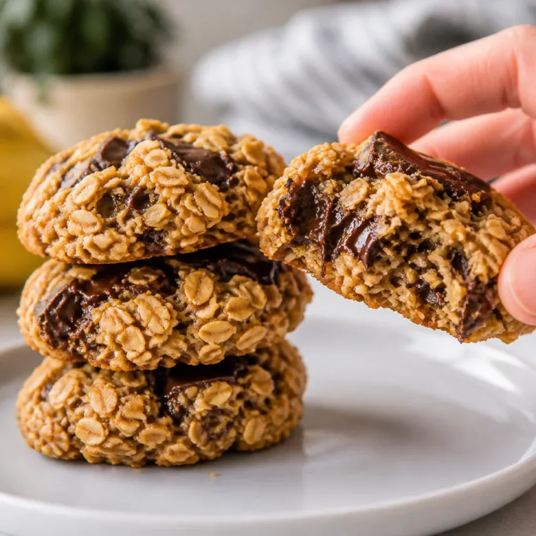 Baked Peanut Butter Banana Breakfast Cookies on a cooling rack