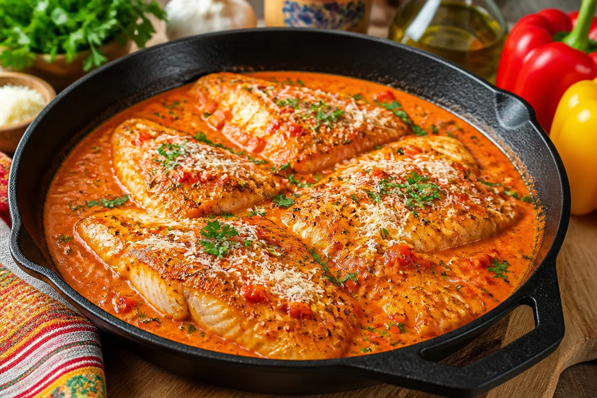 Quick Tilapia in Roasted Pepper Sauce