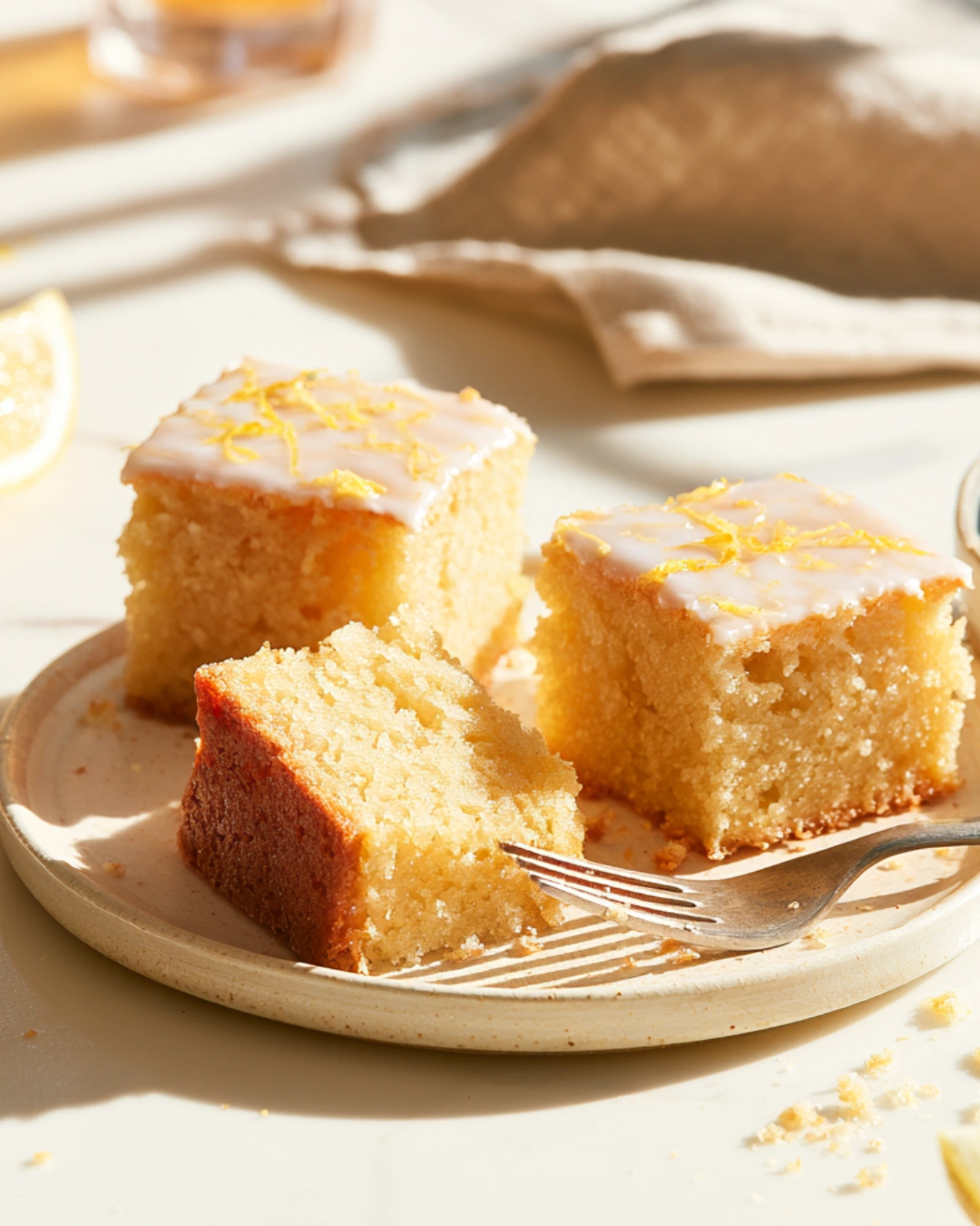Easy Lemon Brownies With a Zesty Citrus Twist served with fresh berries