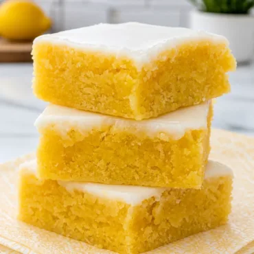 Delicious easy lemon brownies with zesty citrus flavor and a sweet lemon glaze
