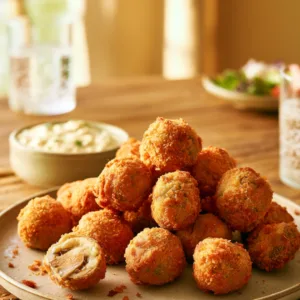 Fried Garlic Mushrooms served for snack night